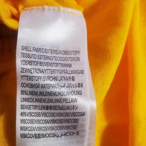 Farm Rio Women's XS Yellow Off The Shoulder Knotted Cut Out Midi Dress New Tags. - Picture 5 of 6